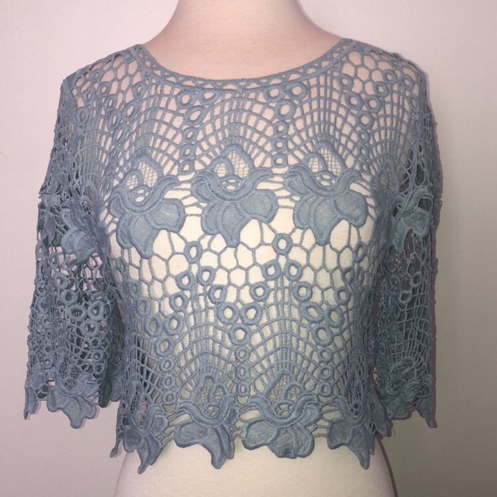 See-Thru Baby Blue Top